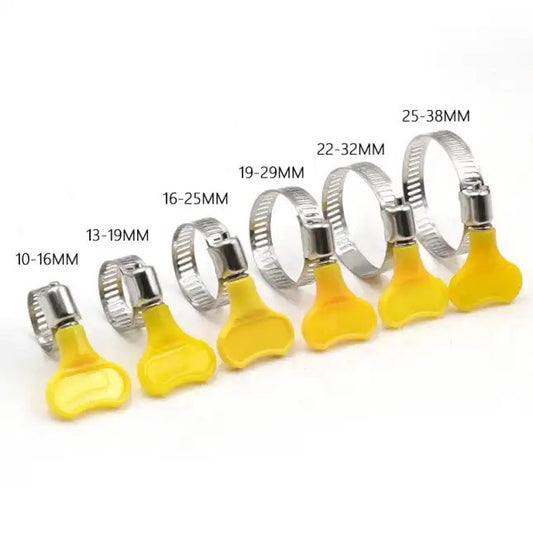 Stainless Steel Adjustable Hose Clamp With Plastic Thumb Screw - 10 pack